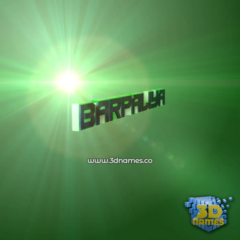 barpaliya in Green Light style - 3D name wallpaper