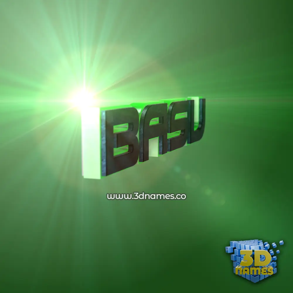 basu in Green Light style - 3D name wallpaper