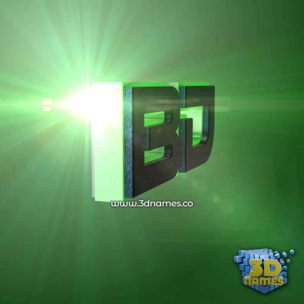bd in Green Light style - 3D name wallpaper