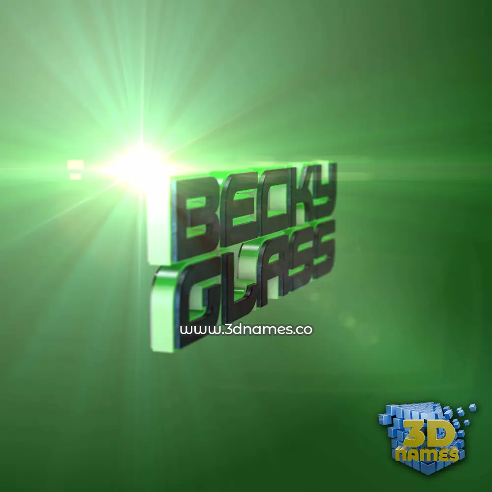 becky glass in Green Light style - 3D name wallpaper