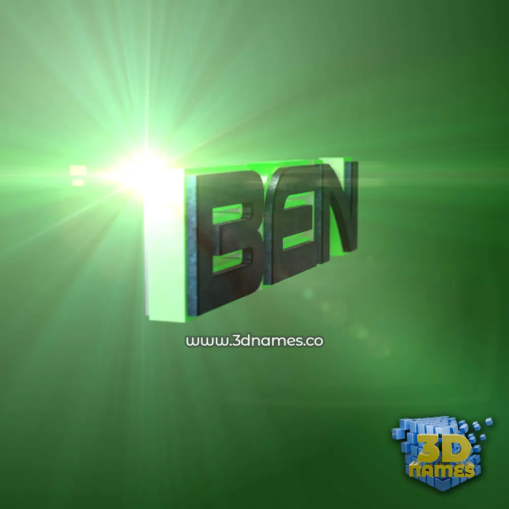 ben in Green Light style - 3D name wallpaper