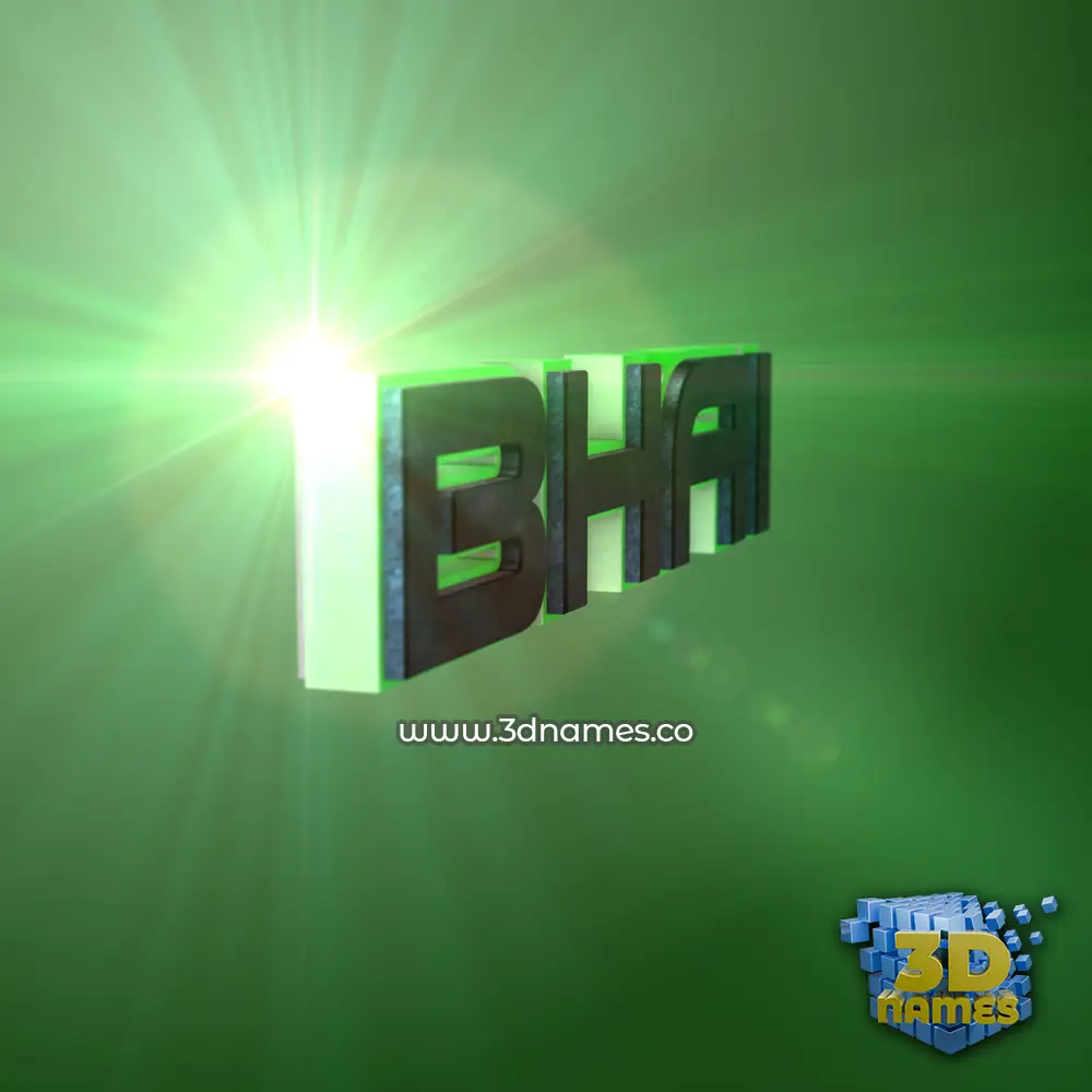 bhai in Green Light style - 3D name wallpaper