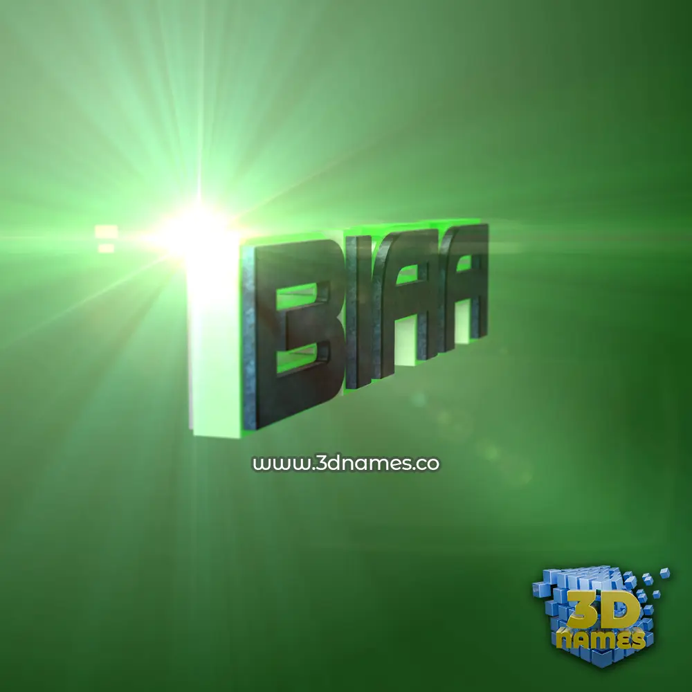 biaa in Green Light style - 3D name wallpaper