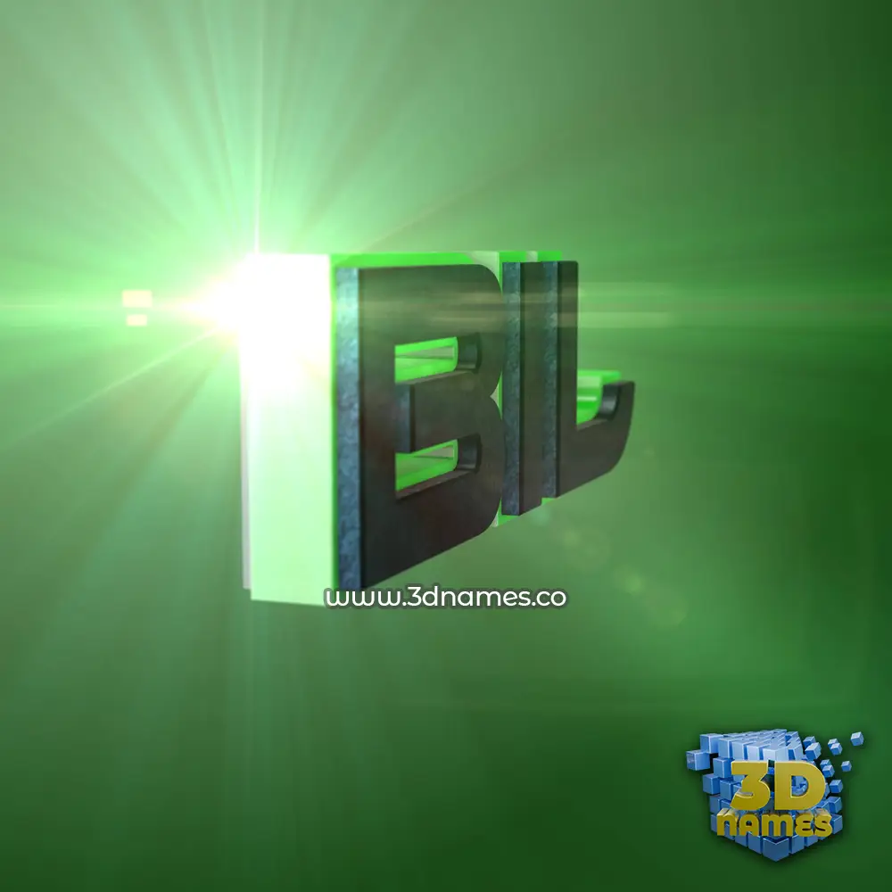 bil in Green Light style - 3D name wallpaper