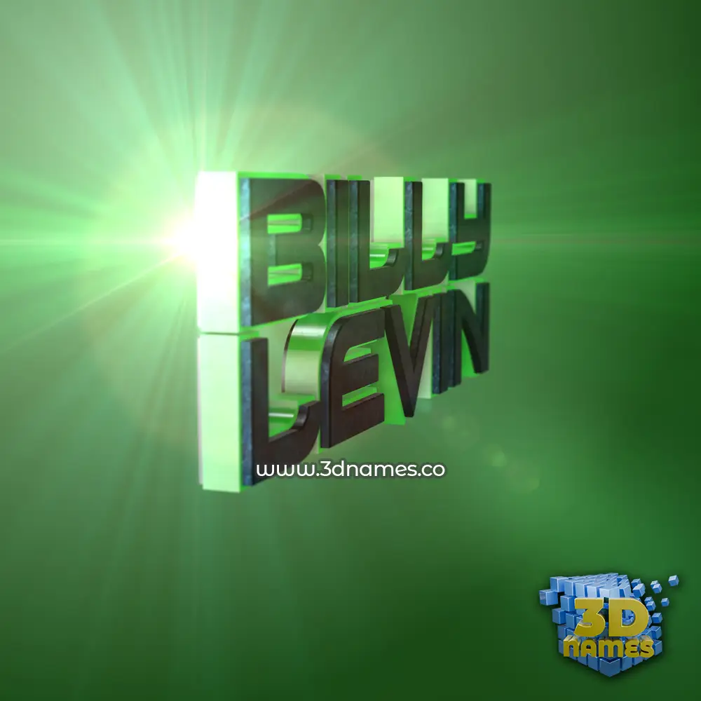 billy levin in Green Light style - 3D name wallpaper