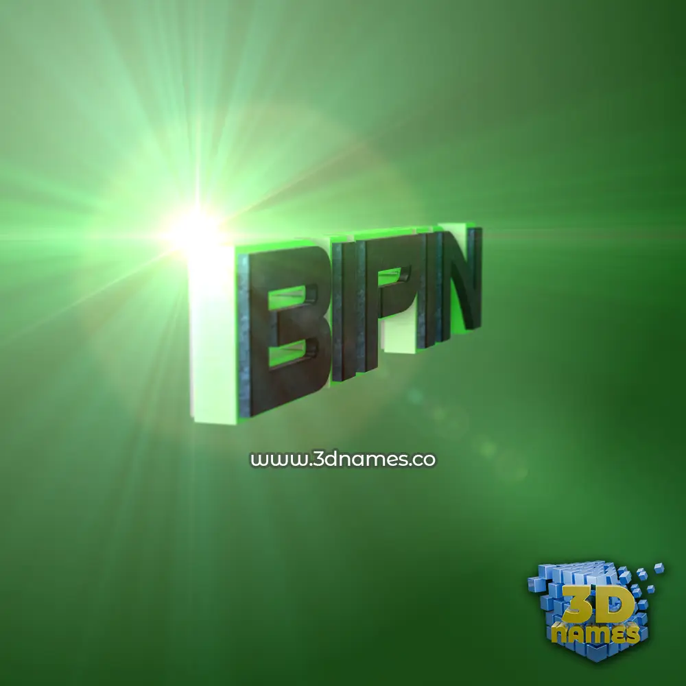 bipin in Green Light style - 3D name wallpaper