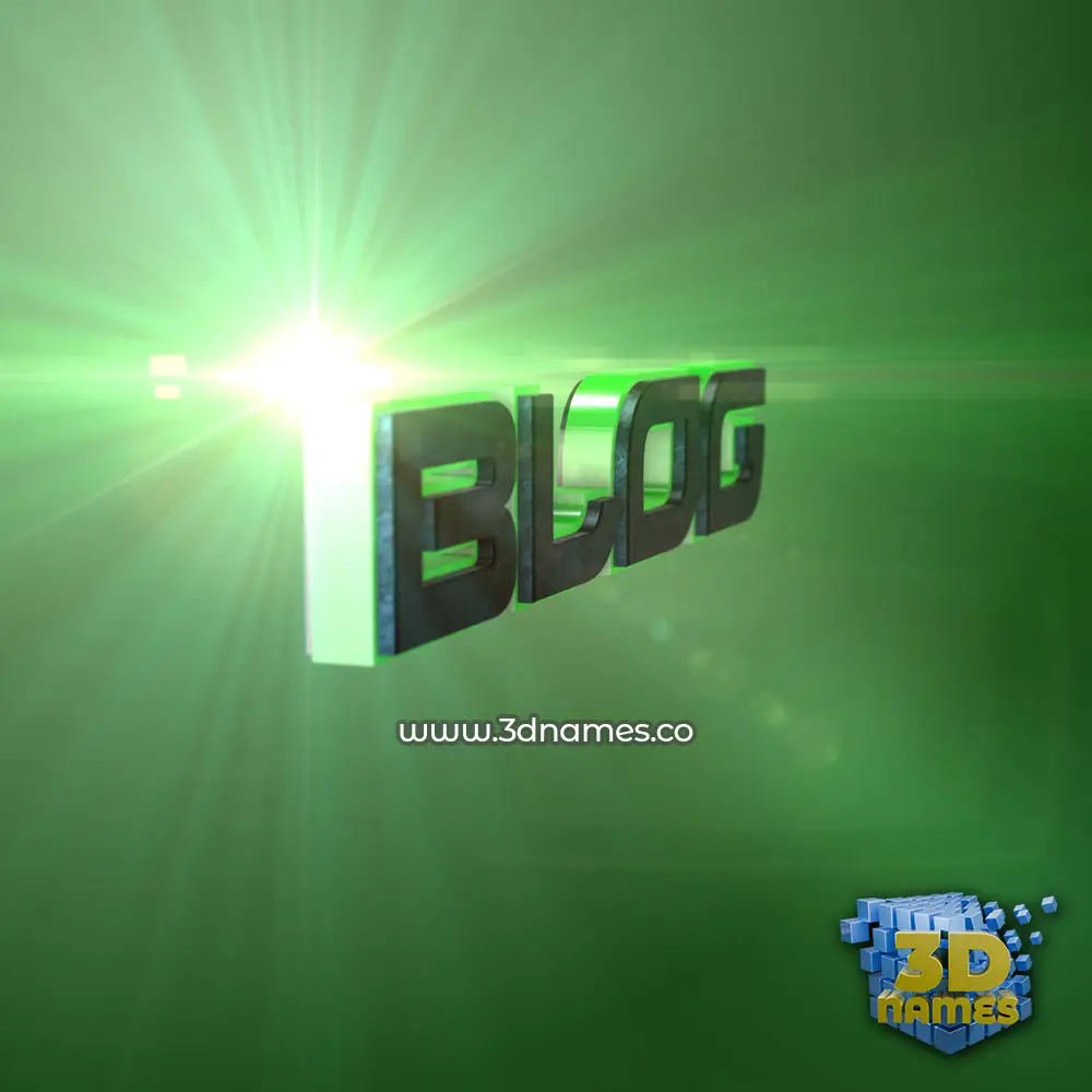 blog in Green Light style - 3D name wallpaper