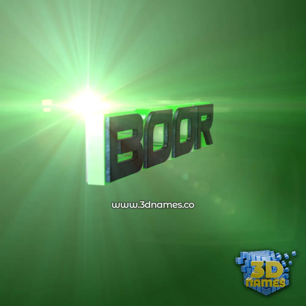 boor in Green Light style - 3D name wallpaper