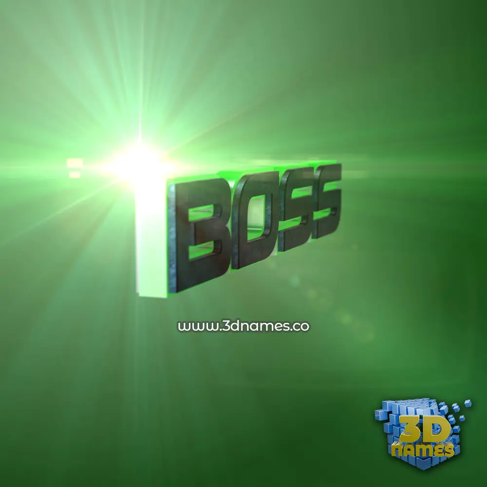boss in Green Light style - 3D name wallpaper