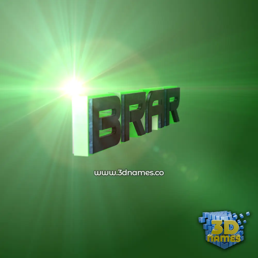 brar in Green Light style - 3D name wallpaper