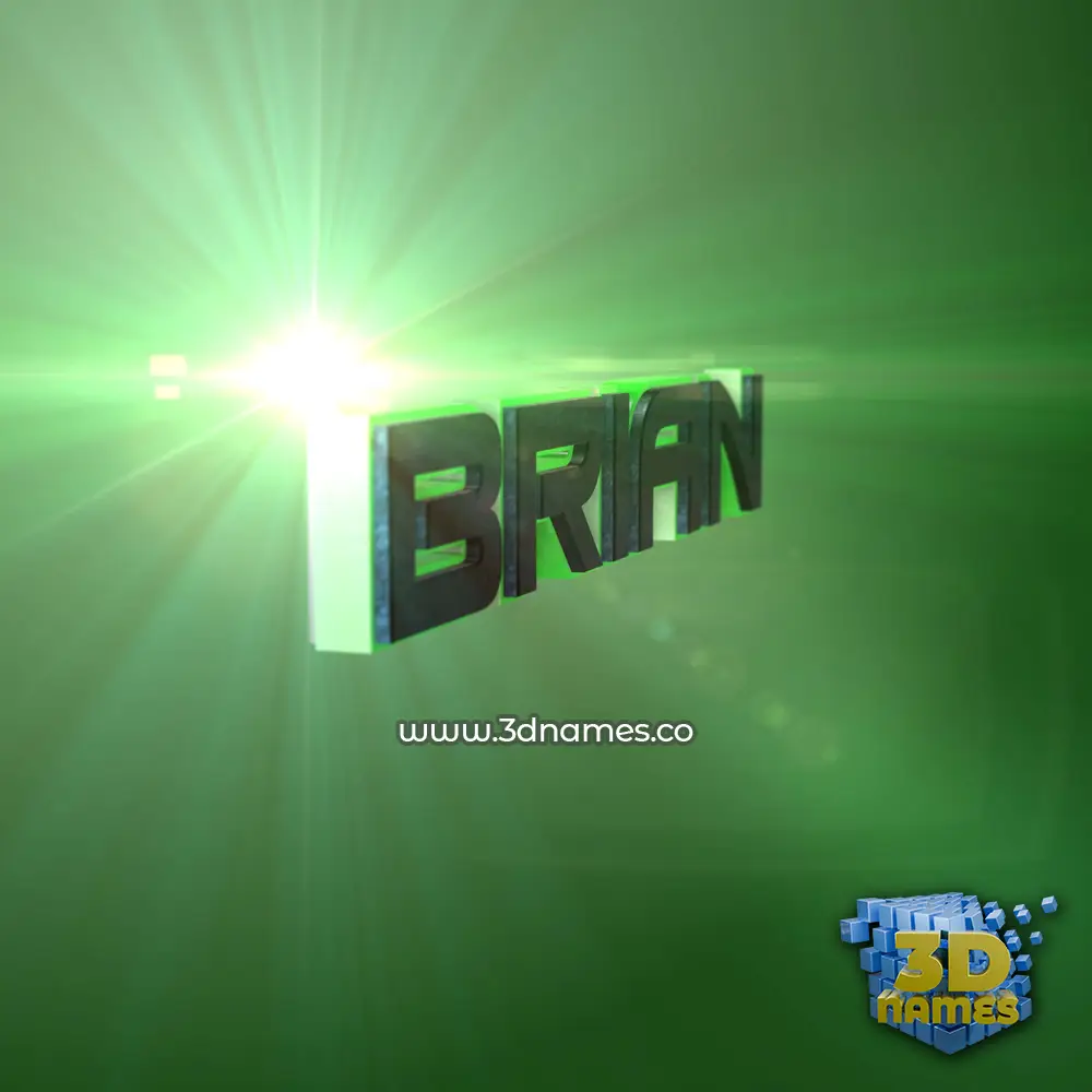 brian in Green Light style - 3D name wallpaper