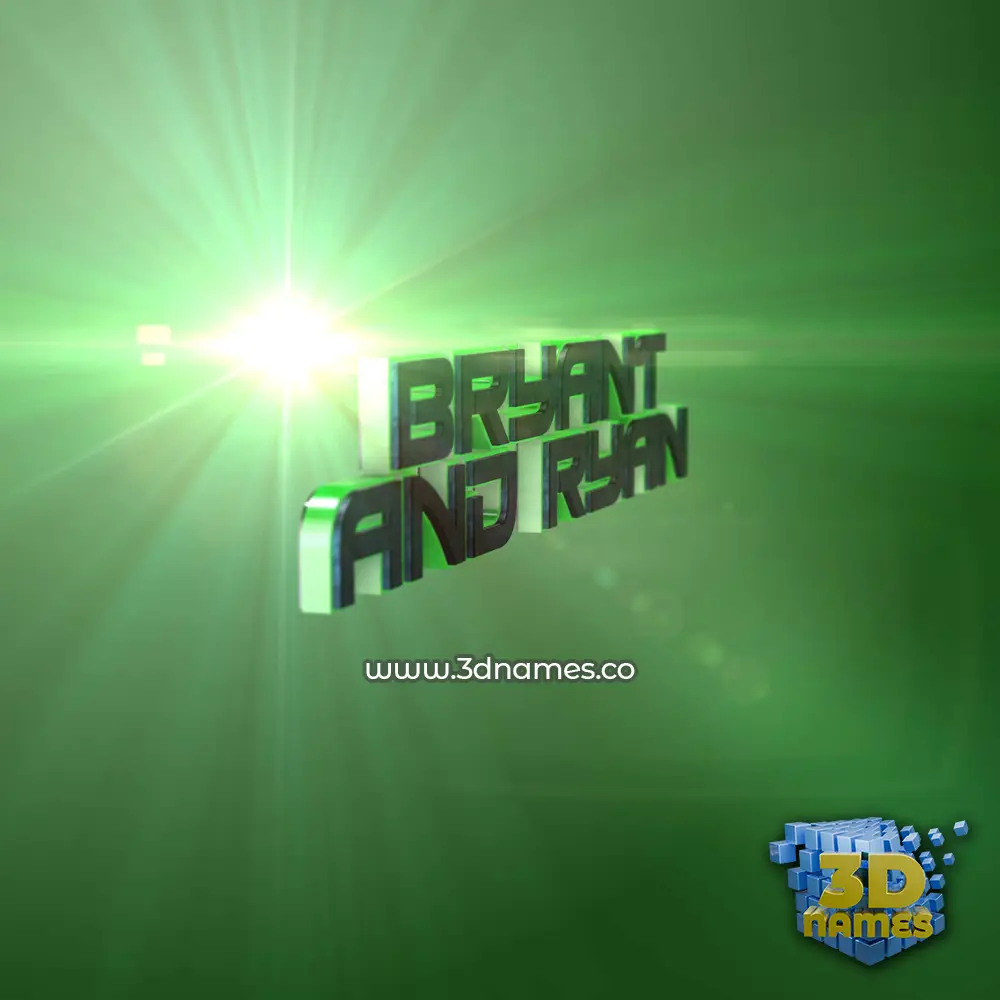 bryant and ryan in Green Light style - 3D name wallpaper