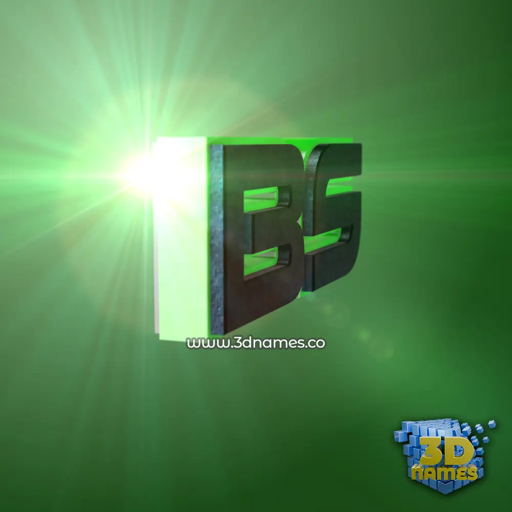bs in Green Light style - 3D name wallpaper