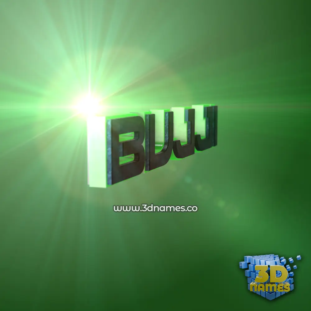 bujji in Green Light style - 3D name wallpaper