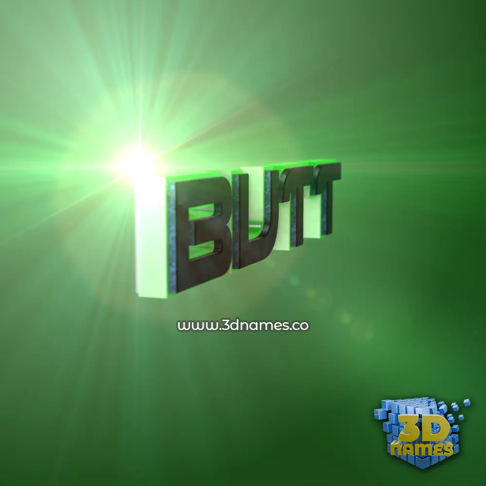 butt in Green Light style - 3D name wallpaper