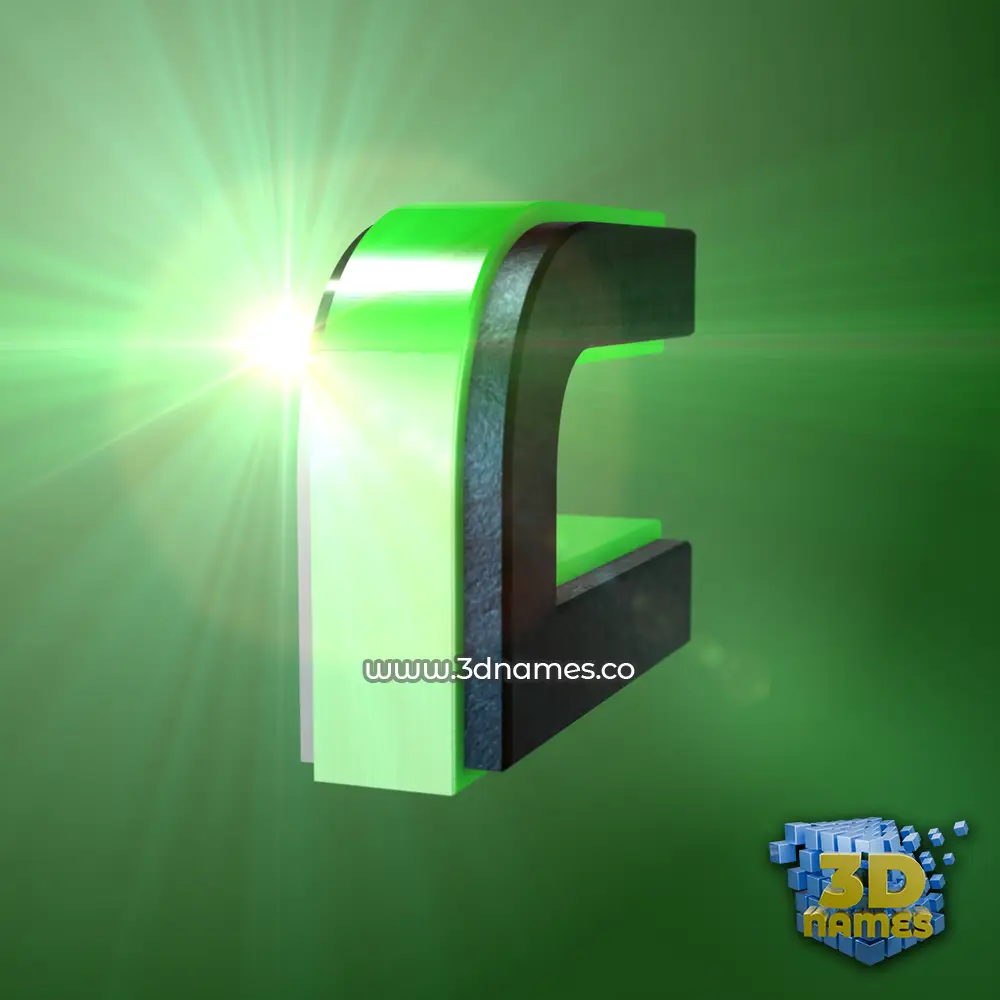 c in Green Light style - 3D name wallpaper