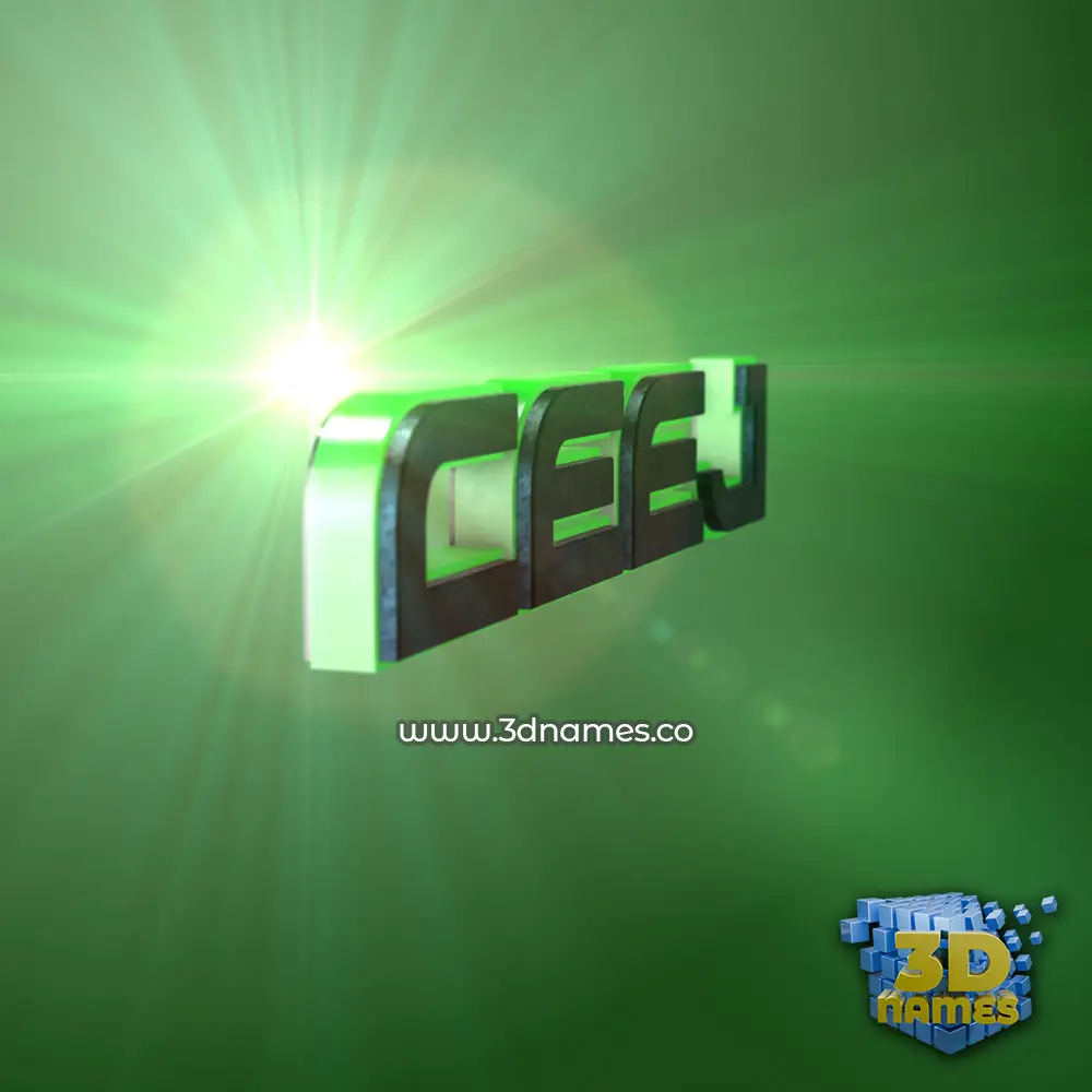 ceej in Green Light style - 3D name wallpaper