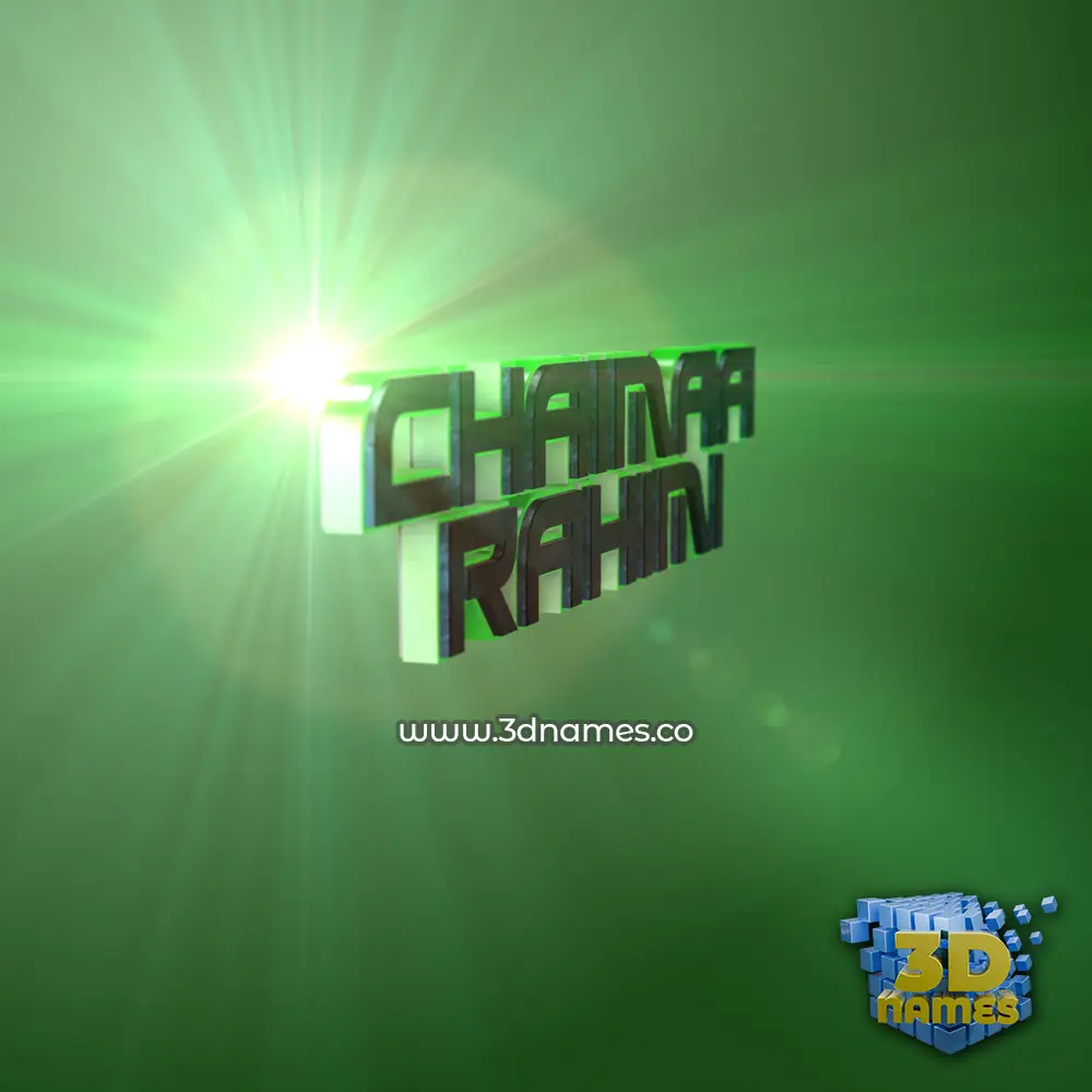 chaimaa rahimi in Green Light style - 3D name wallpaper