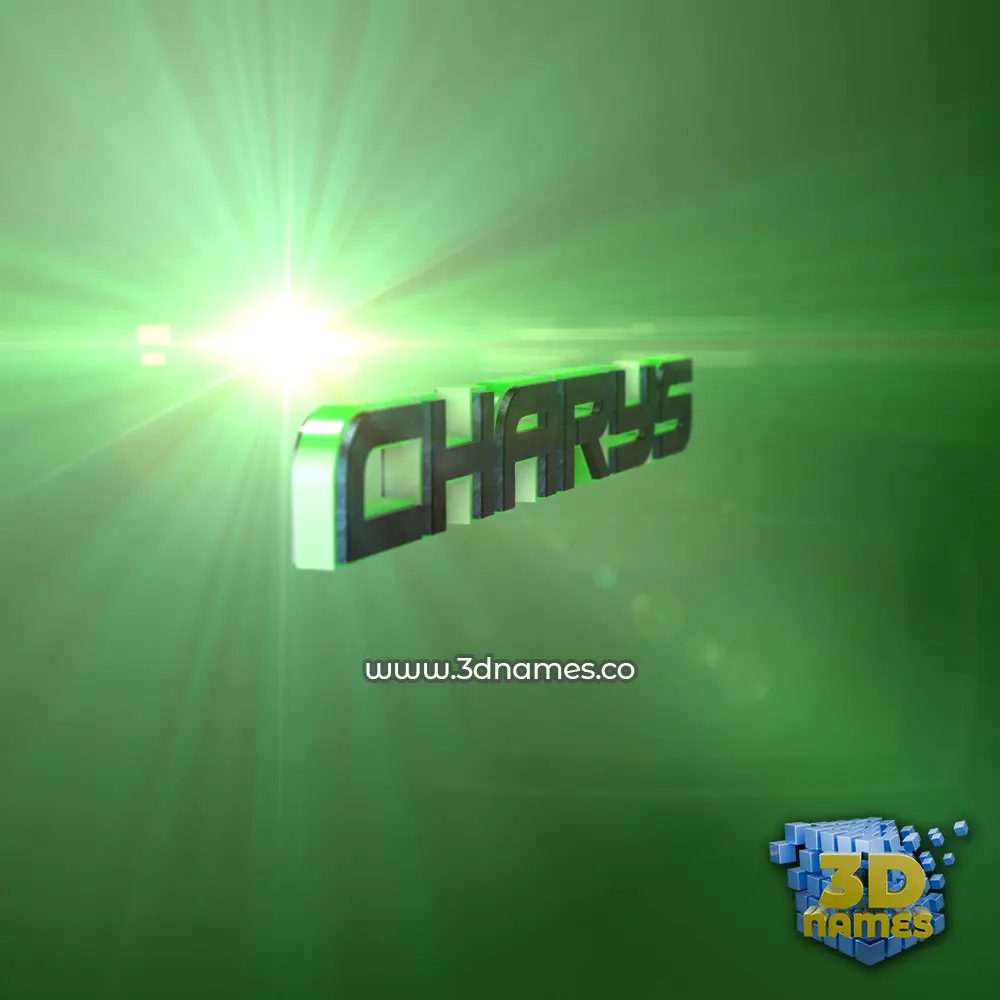 charys in Green Light style - 3D name wallpaper
