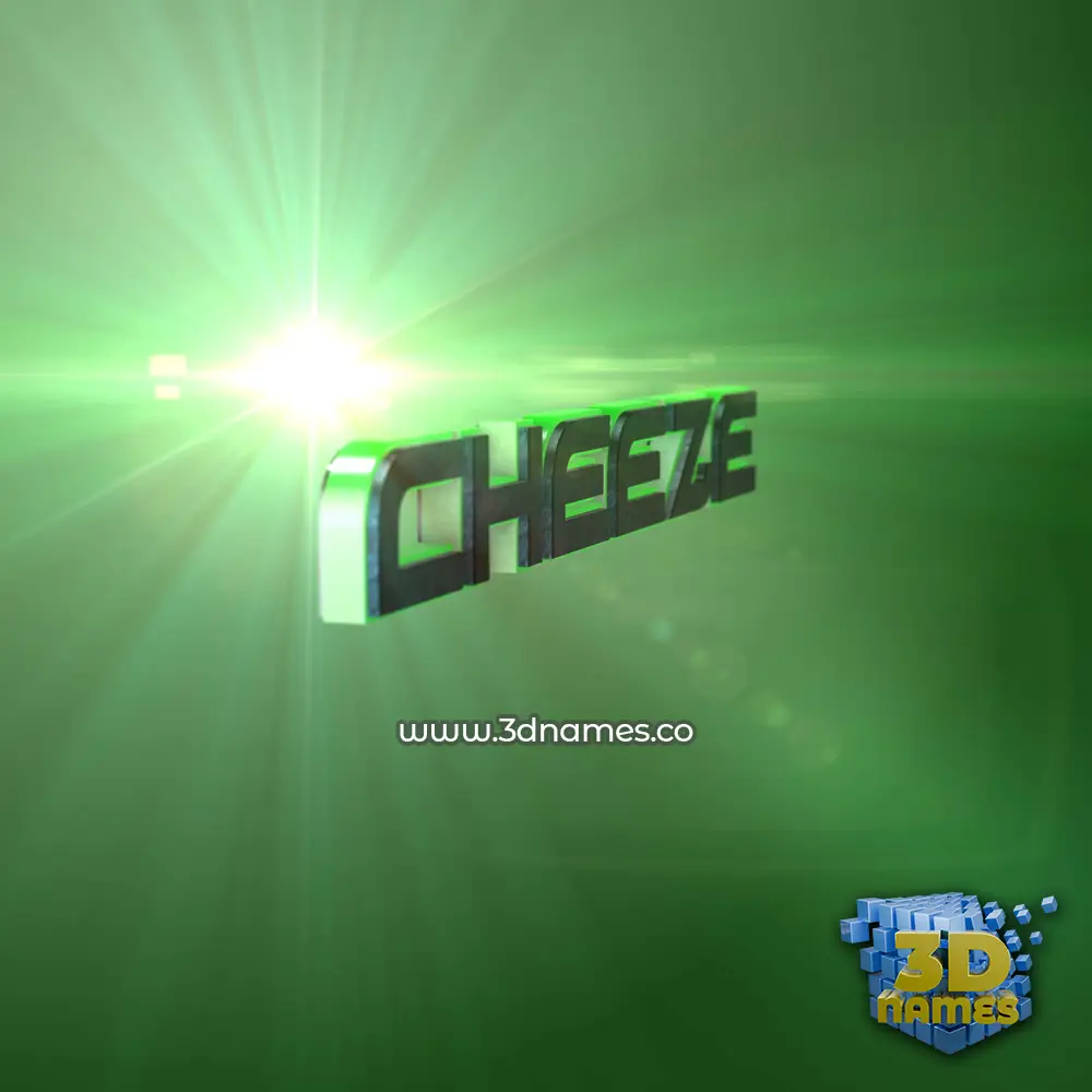 cheeze in Green Light style - 3D name wallpaper