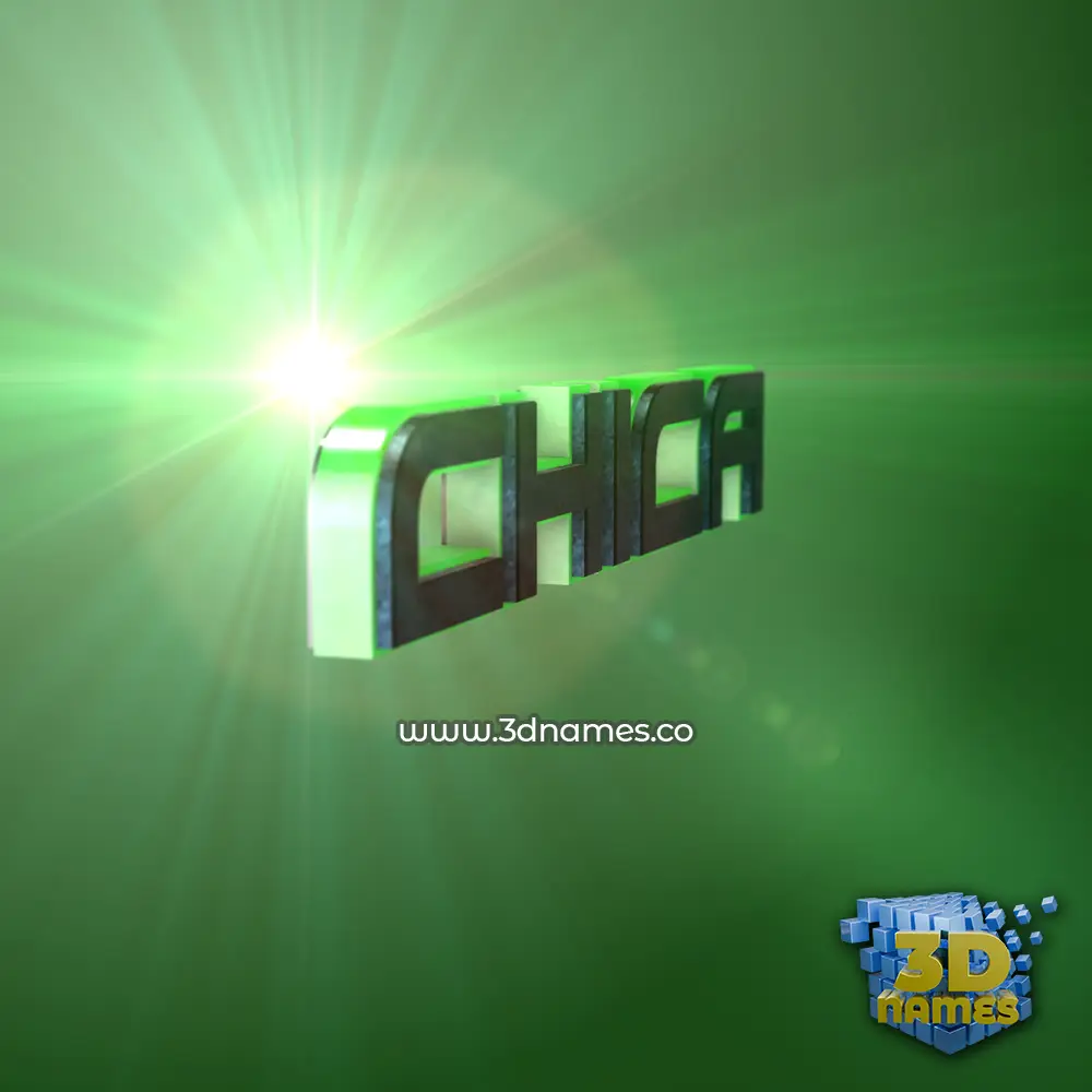 chica in Green Light style - 3D name wallpaper