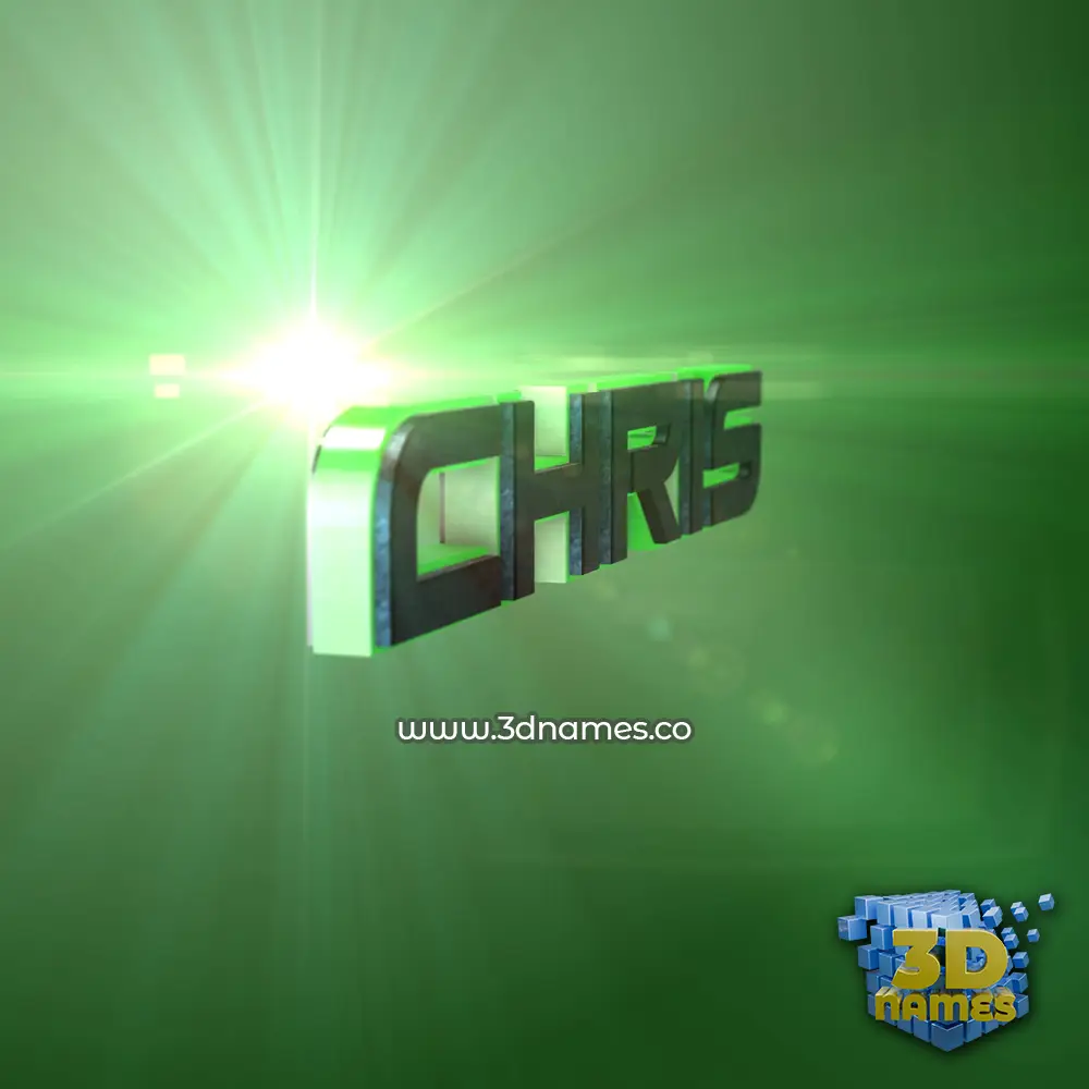 chris in Green Light style - 3D name wallpaper