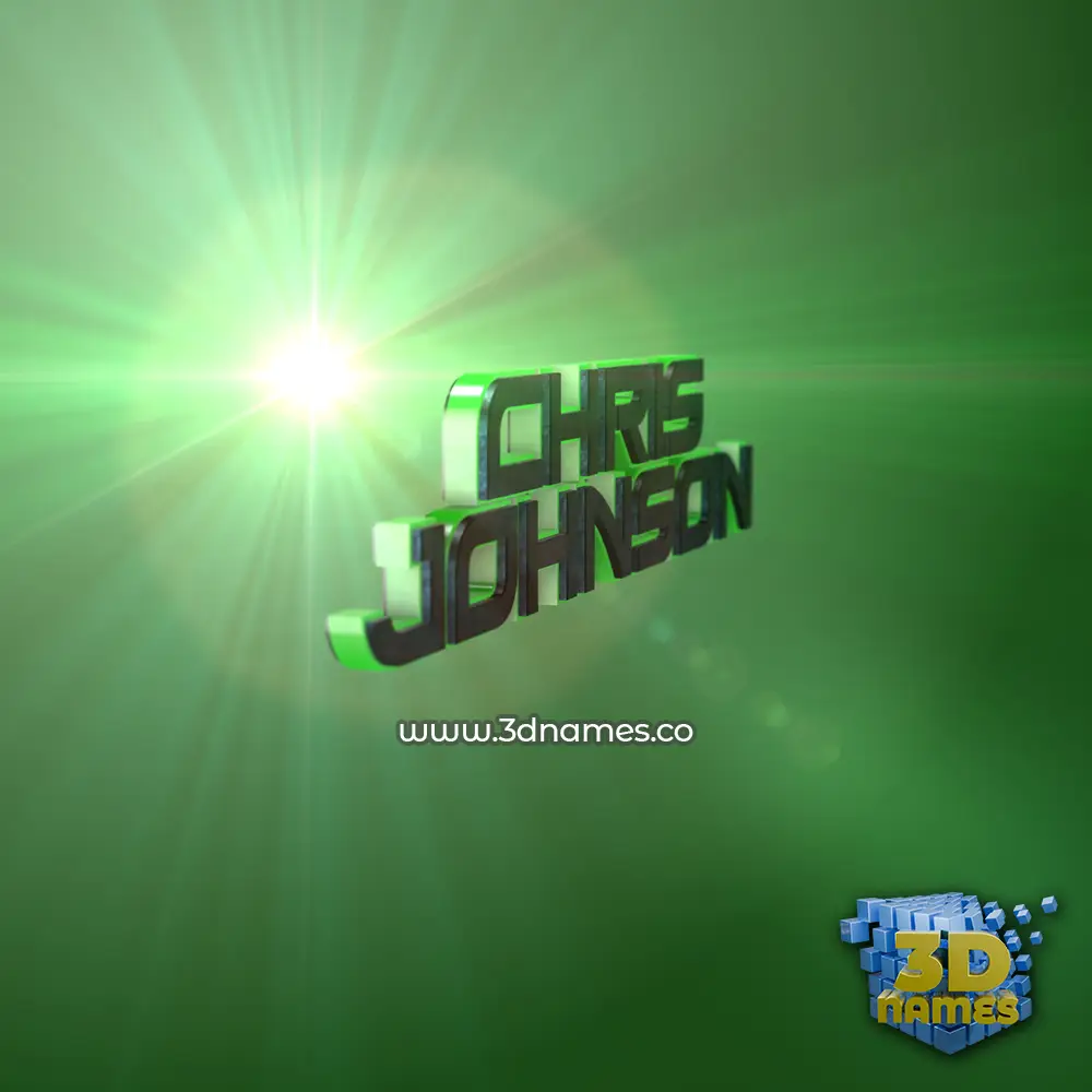 chris johnson in Green Light style - 3D name wallpaper