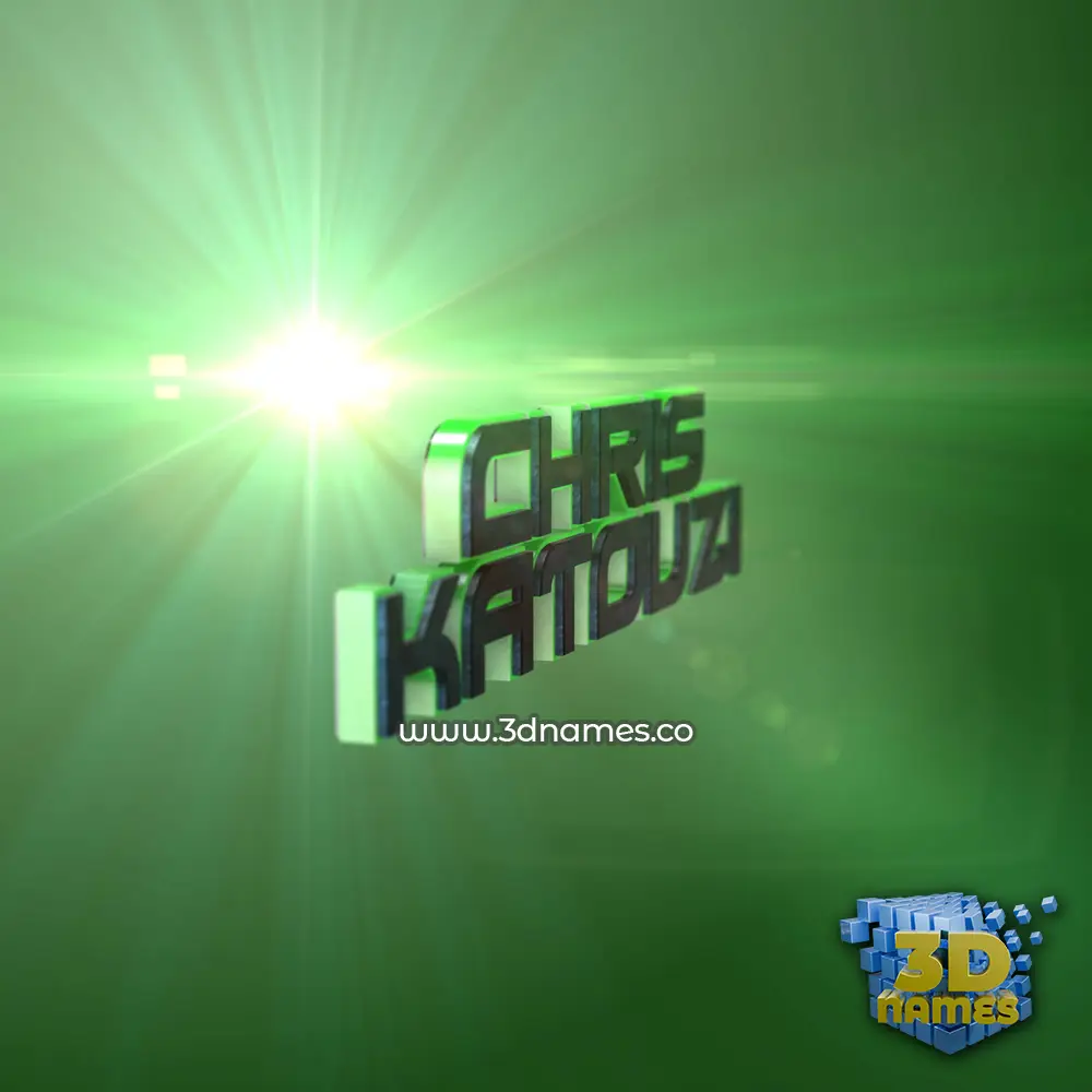 chris katouzi in Green Light style - 3D name wallpaper