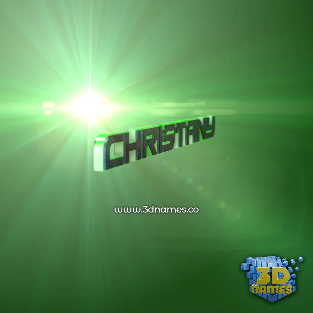christany in Green Light style - 3D name wallpaper