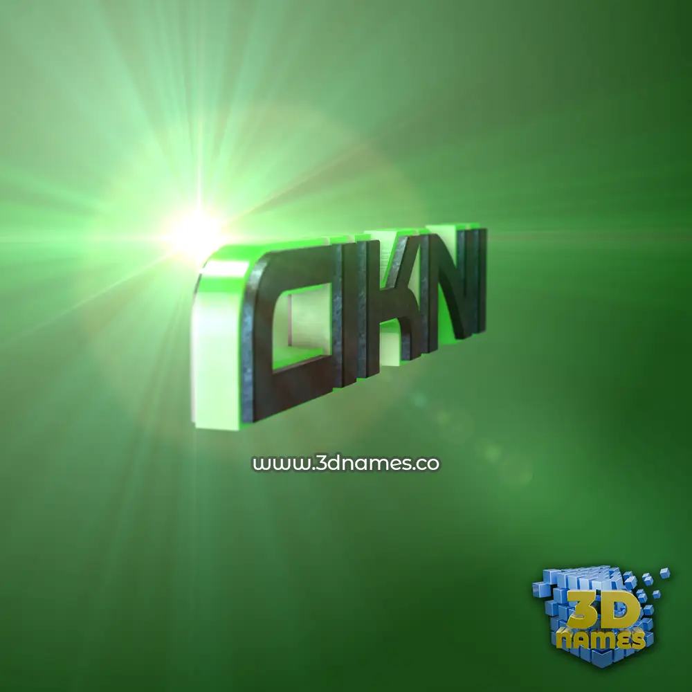 cikni in Green Light style - 3D name wallpaper