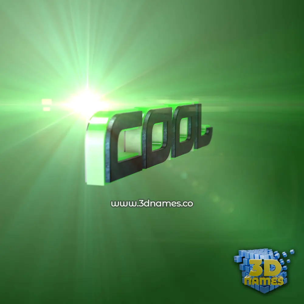cool in Green Light style - 3D name wallpaper
