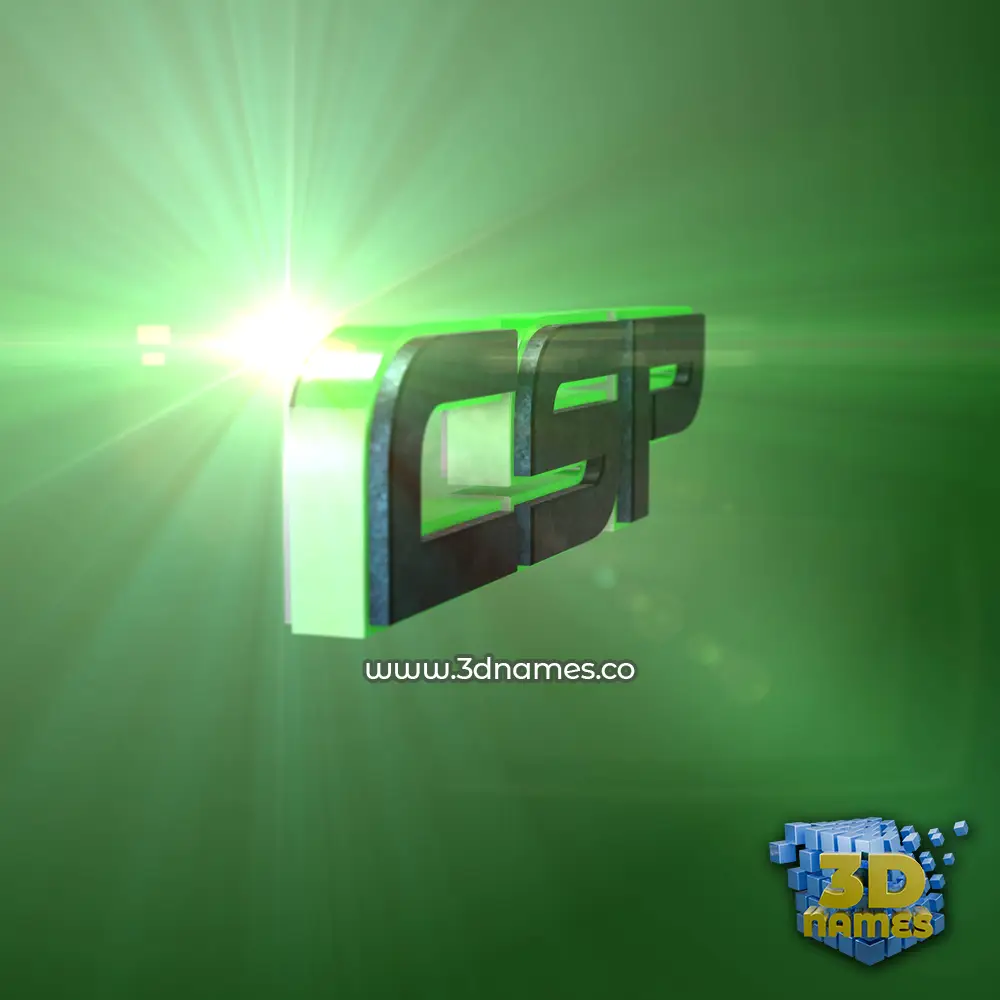 csp in Green Light style - 3D name wallpaper