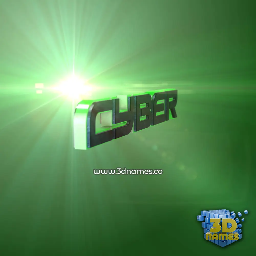 cyber in Green Light style - 3D name wallpaper