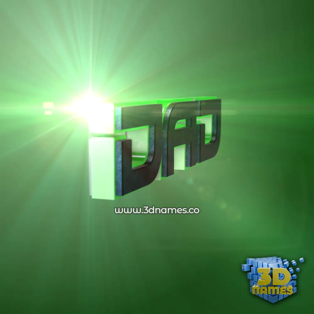 dad in Green Light style - 3D name wallpaper