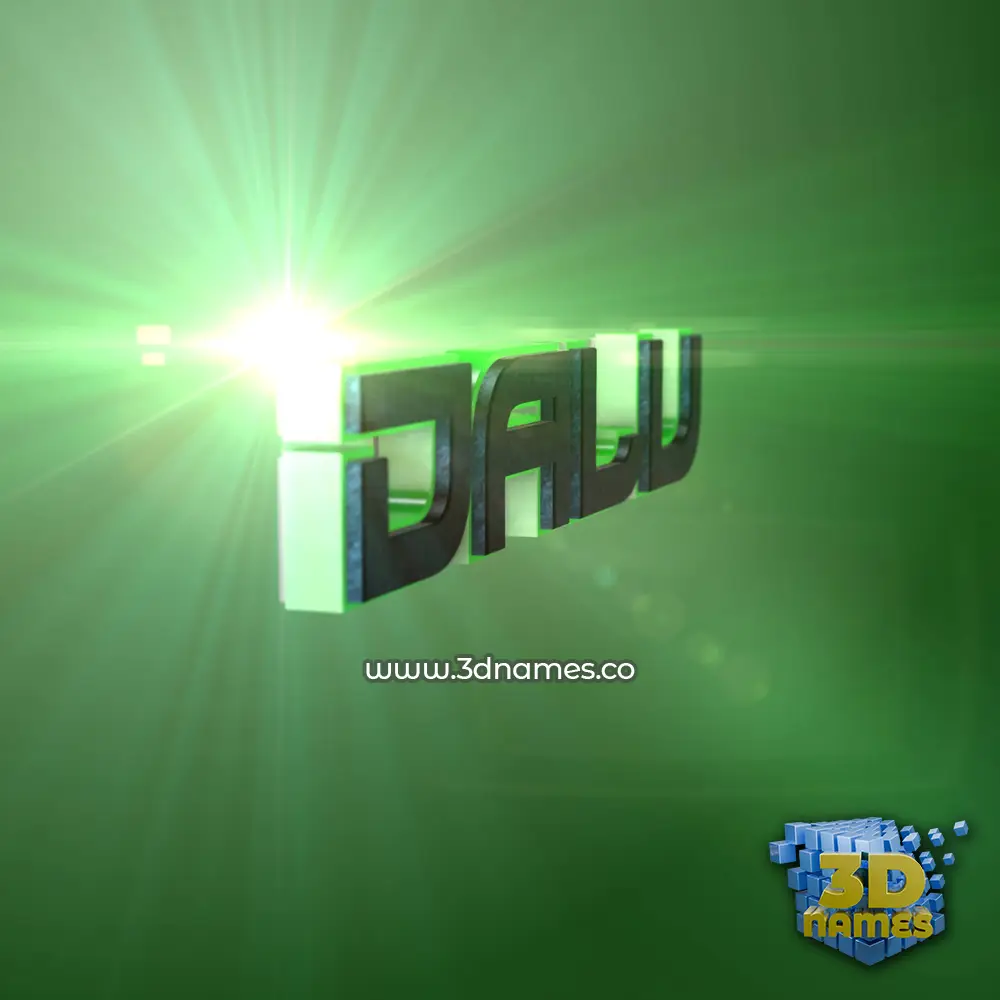 dalu in Green Light style - 3D name wallpaper