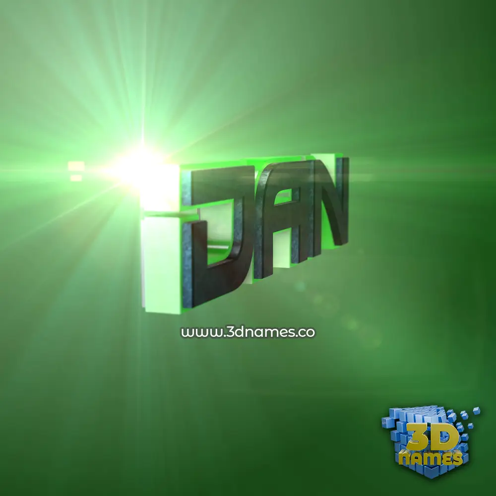 dan in Green Light style - 3D name wallpaper