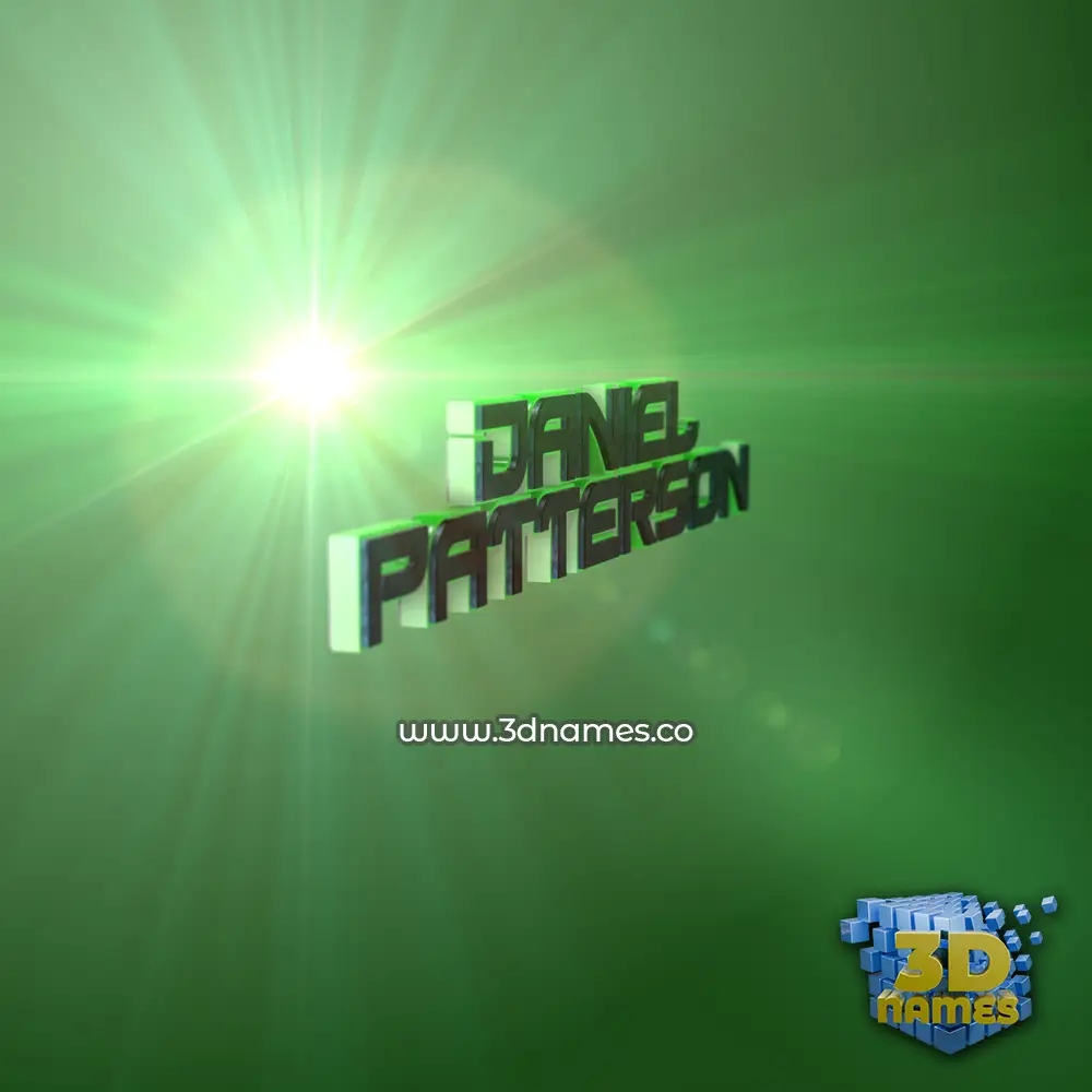 daniel patterson in Green Light style - 3D name wallpaper
