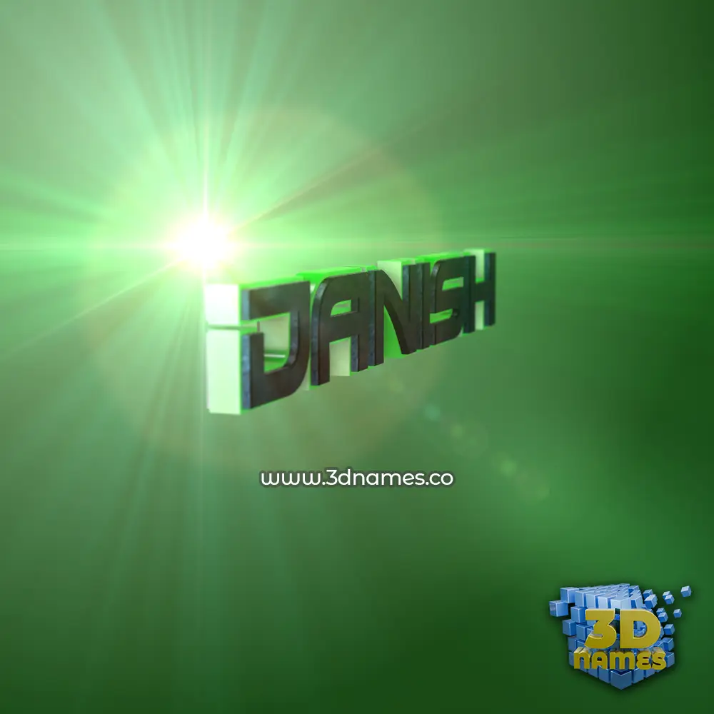 danish in Green Light style - 3D name wallpaper