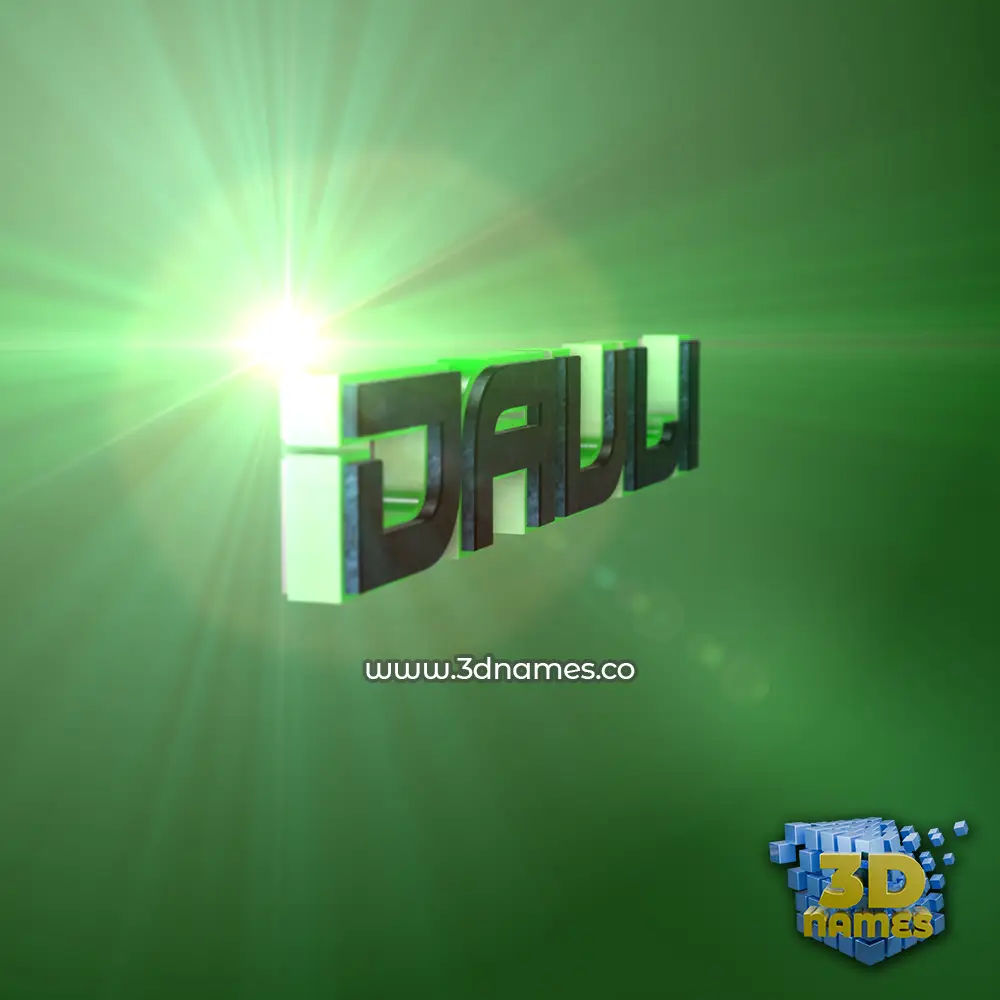 dauli in Green Light style - 3D name wallpaper