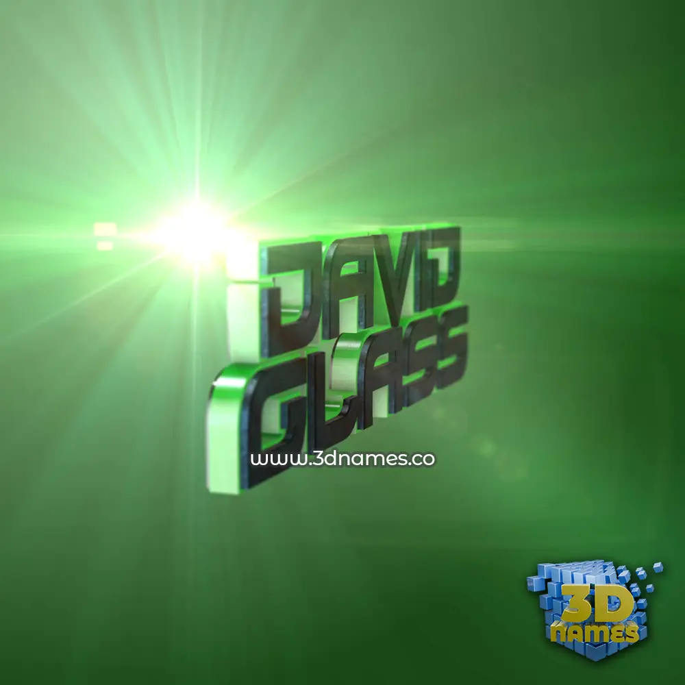 david glass in Green Light style - 3D name wallpaper