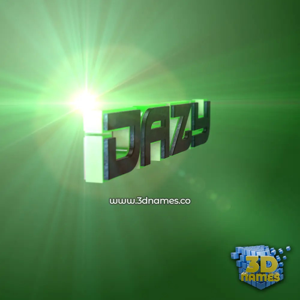 dazy in Green Light style - 3D name wallpaper