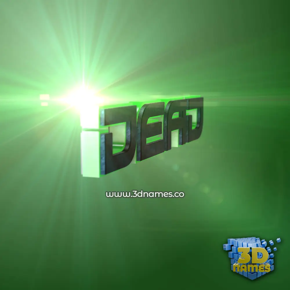 dead in Green Light style - 3D name wallpaper