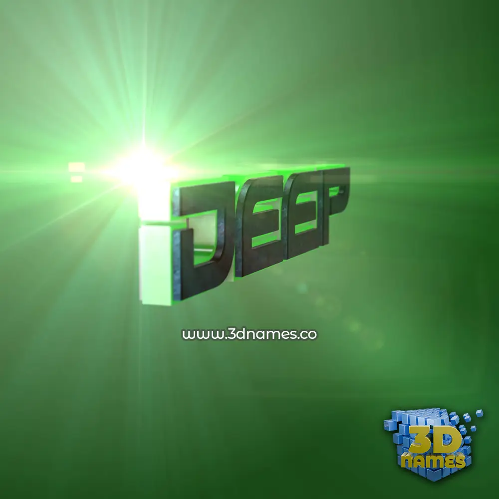 deep in Green Light style - 3D name wallpaper