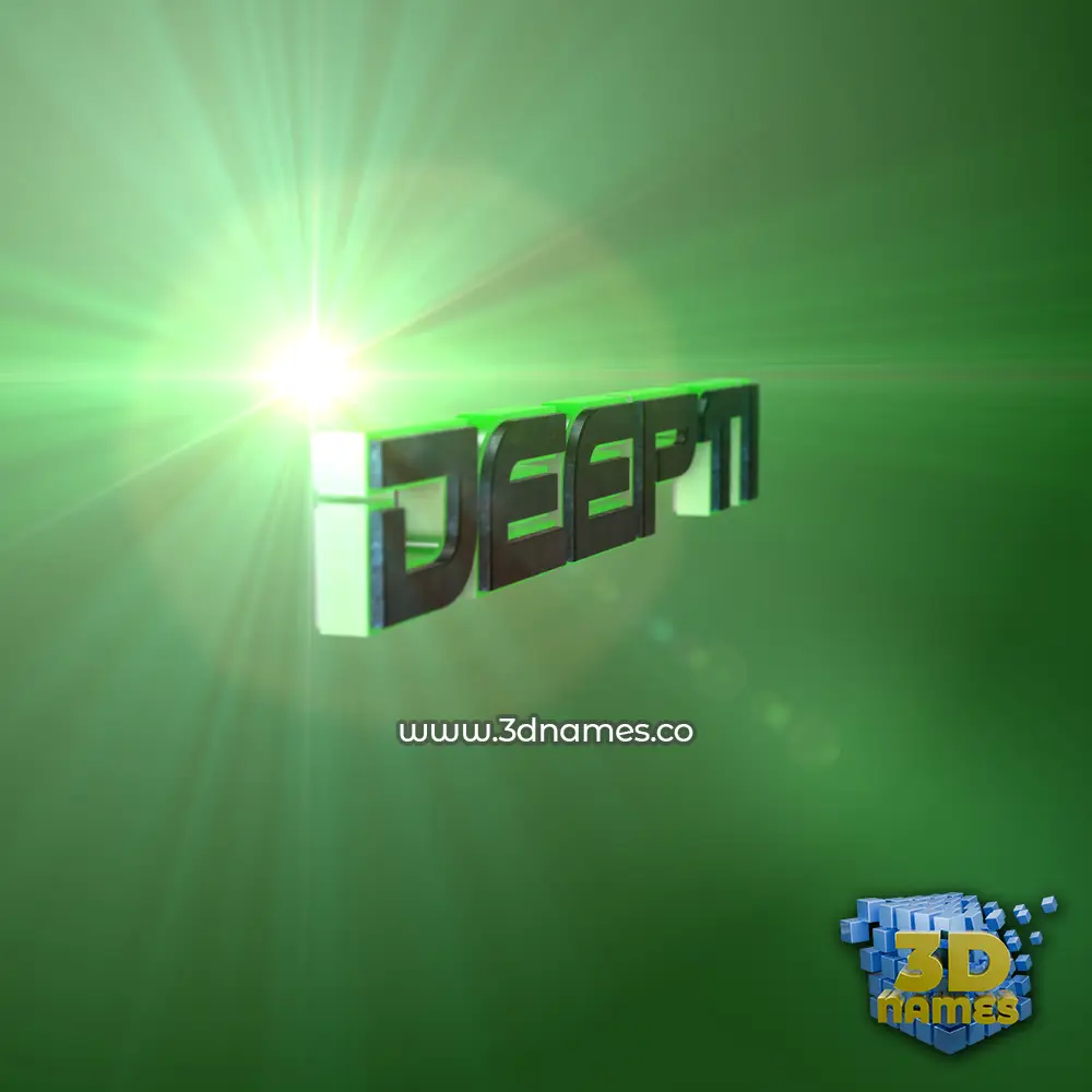 deepti in Green Light style - 3D name wallpaper