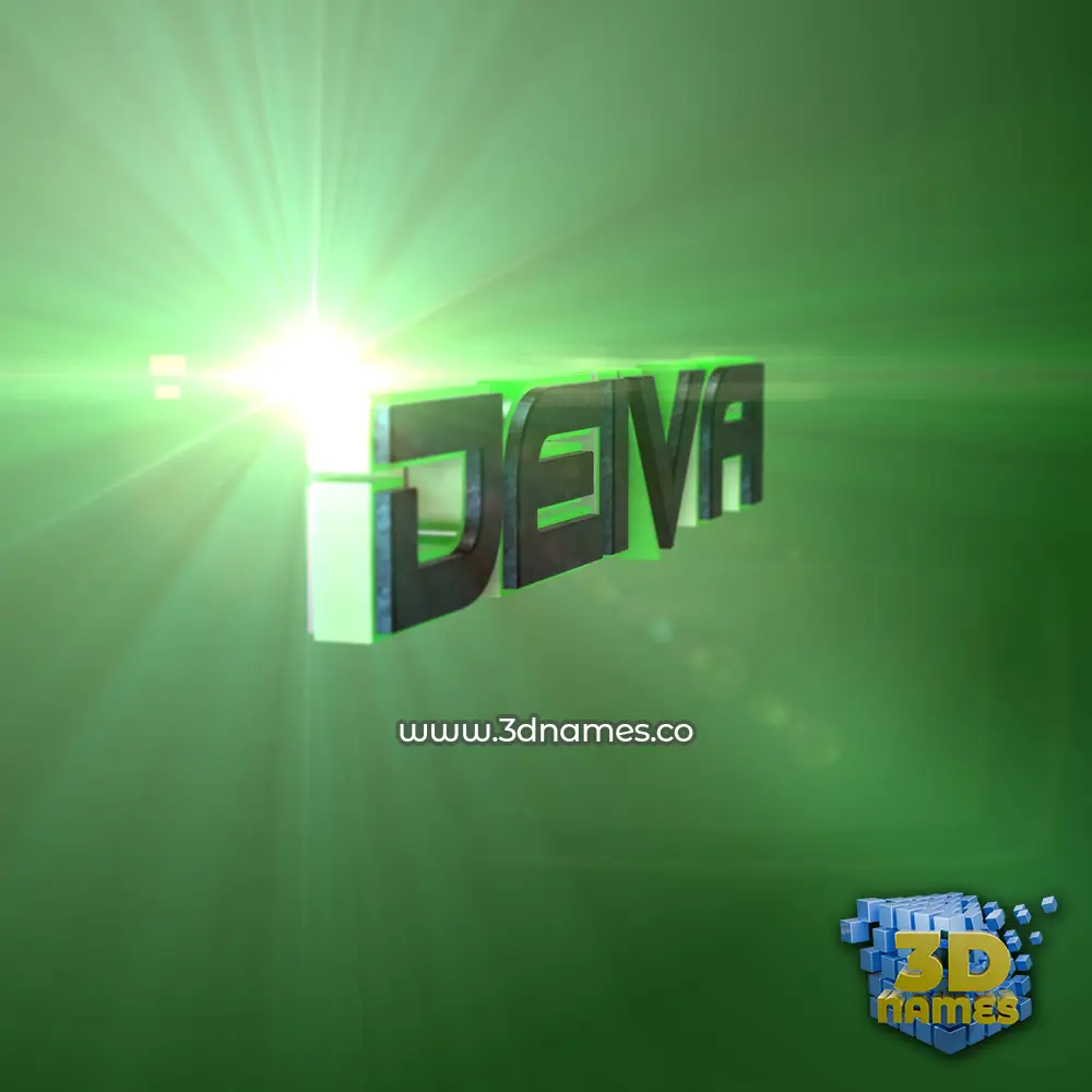 deiva in Green Light style - 3D name wallpaper