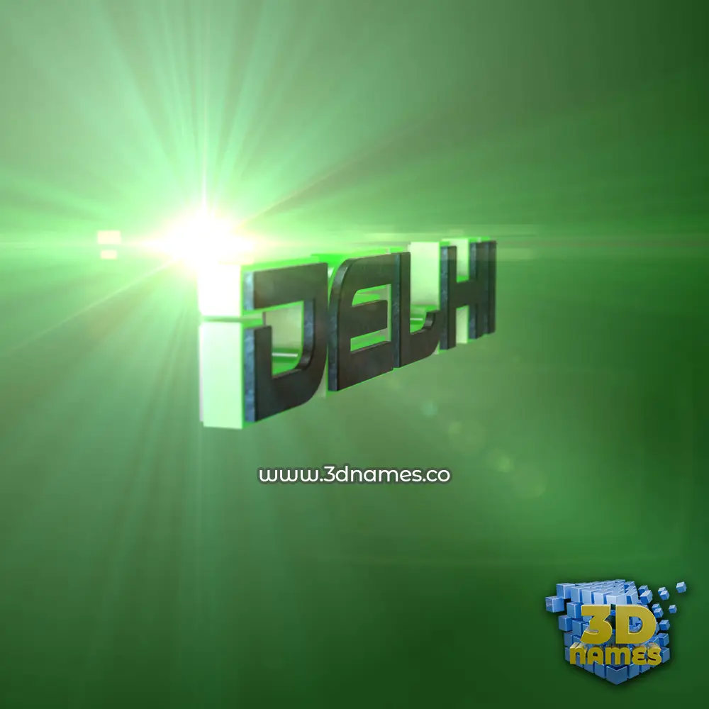 delhi in Green Light style - 3D name wallpaper