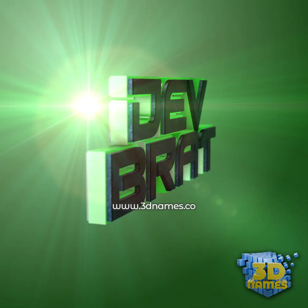 dev brat in Green Light style - 3D name wallpaper