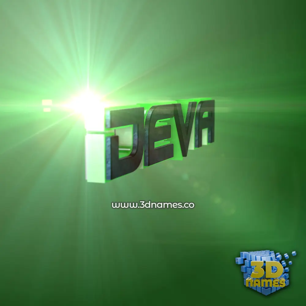 deva in Green Light style - 3D name wallpaper