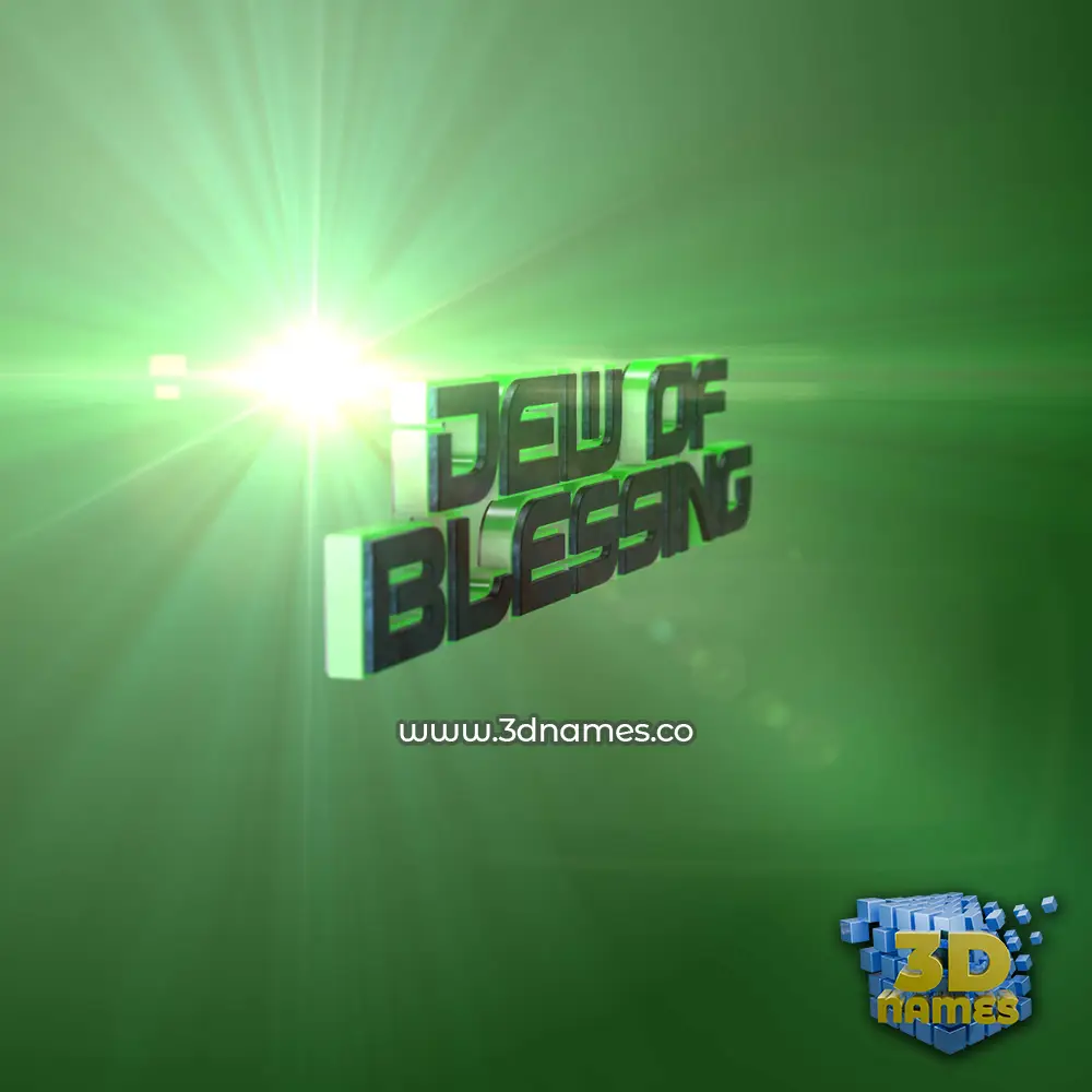 dew of blessing in Green Light style - 3D name wallpaper