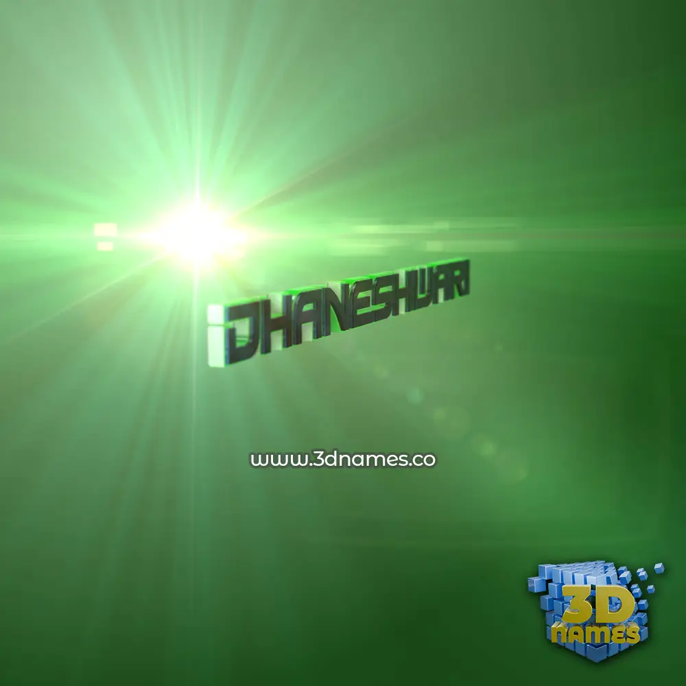dhaneshwari in Green Light style - 3D name wallpaper